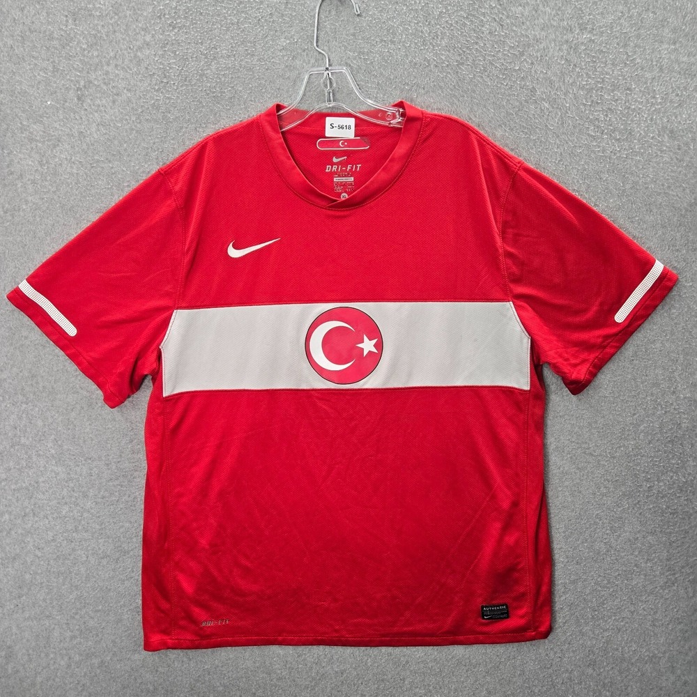 Turkey Men Activewear Shirt XL Red Nike Dri Fit 2010 2011‎ Home Jersey